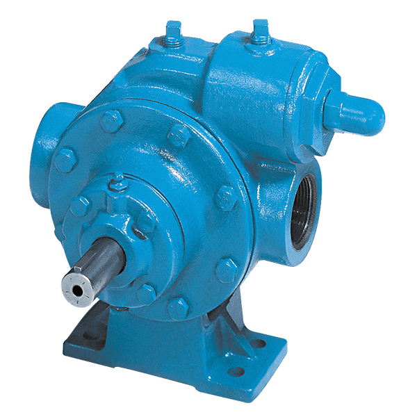 LGLF1.5 LGL LP gas sliding vane pump, blue, foot mounted, with flange for NEMA C-face motor.