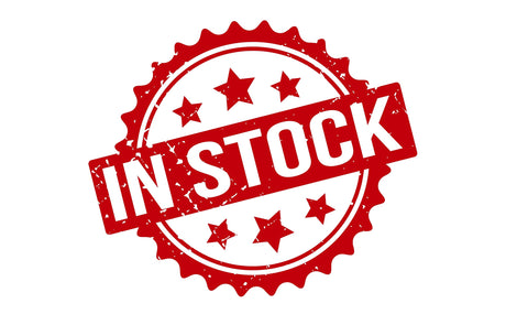 Red "In Stock" stamp with stars around the text