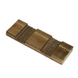 091804 Vane bronze pump component with a flat elongated shape and three textured recessed sections