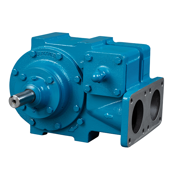 Blackmer TXH3 sliding vane truck pump showing double ended drive shaft and mounting feet