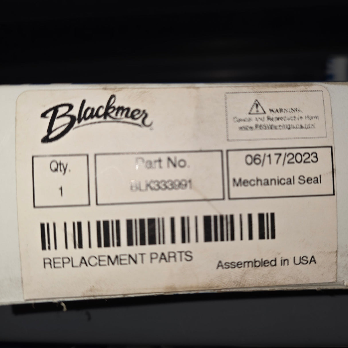 333991 Mechanical Seal by Blackmer