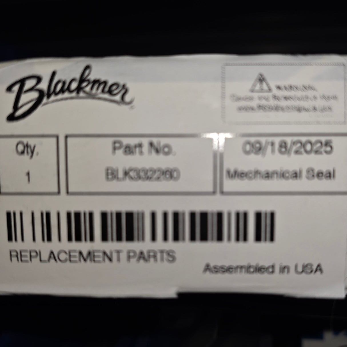 332260 Mechanical Seal LACT by Blackmer